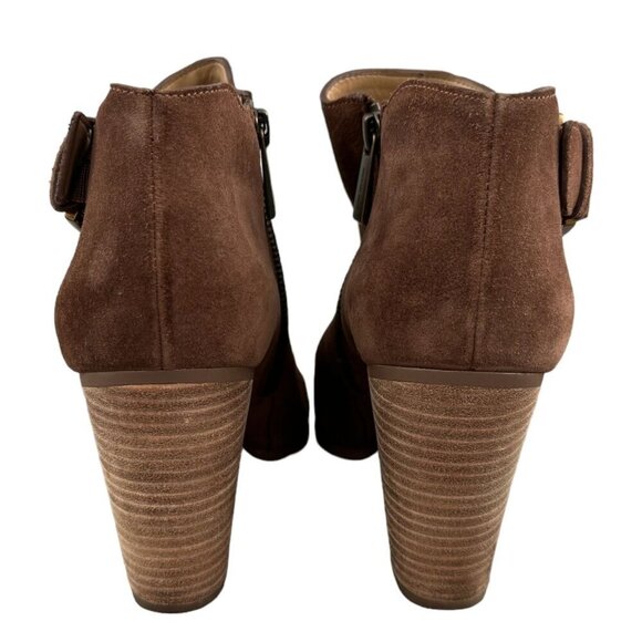 MICHAEL Michael Kors Adams Cutout Buckle Booties in Brown Tan Size 9.5M - Picture 12 of 14